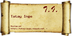 Tatay Inge névjegykártya